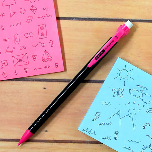 BAZIC Mechanical Pencil Electra Noir 0.7mm HB, Smooth Writing Lead, Latex Free Eraser, for Drafting Drawing Sketching