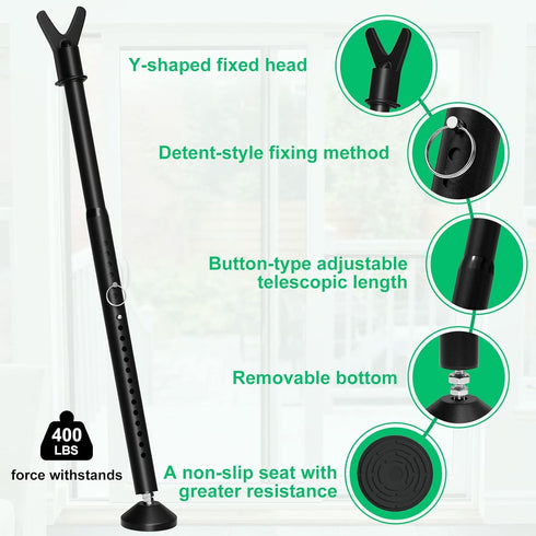 Jammer 1Pack Sliding Glass Door Lock & Door Stoppers Security Bar Keep Your Home Security, Adjustable