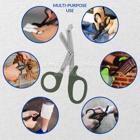 SURGHAUS MEDICAL 5.5 Inch) Bandage Scissors Stainless Steel Medical Scissors for Nurses Non-Stick Trauma Shears - EMT
