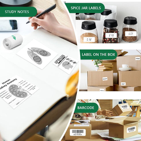 5 5 Rolls Thermal Printer Paper & Rolls Self-adhesive Stickers, White Printer Paper For Mini Sticker Receipt Printer