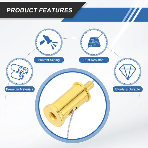4 Set 1/16" (1-2mm) MECCANIXITY Cord Grip Adjuster for Cable, Adjustable Steel Wire Rope Locking Clamp Connector