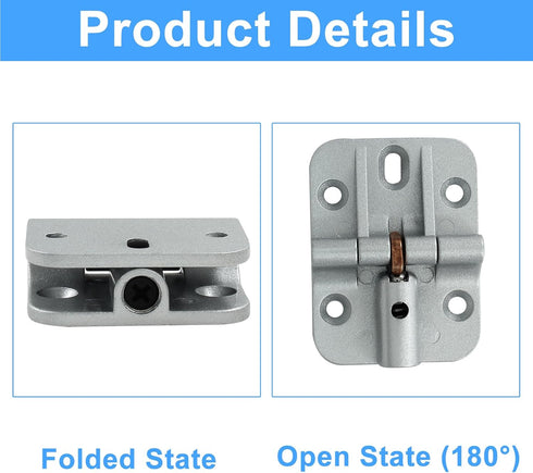 LifCratms 4 180 Pcs Adjustable Locking Hinges, Degree Folding Table Hinge, Zinc Alloy, Powder Coated