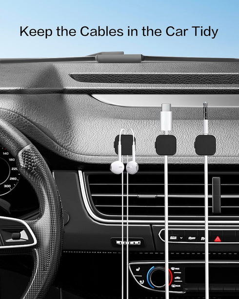 ZIWOGOK 10 Pack Desk Cable Strong Adhesive Management ClipsOrganize Phone Charging Magnetic Cable Wire Holder, Easy