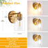 (2PACK) Brushed Gold Wall Sconce, Gold Vanity Light Modernbathroom Light fixtures with Clear Glass Shade Entrance Lamp
