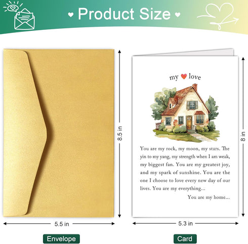 Chenive Wedding Anniversary Card for Husband Wife, Heartfelt Anniversary Card for Him Her, Sweet Valentines Day Cards