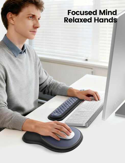 meatanty Set, Keyboard and Mouse Wrist Rest Ergonomic Wrist Pad Support, Computer Hand Palm Rest Combo, Memory Foam