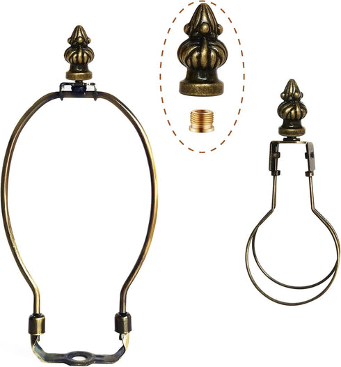 MA&J 2 Pieces Lamp Shade Finial Tiffany Victorian Finials for Lamps, Retro Lamp Finial Decoration with Dual-Thread