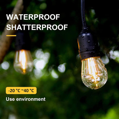 3V Bulbs S14 E26 Bulbs, 1W 100LM 2700K, 15-Pack, Visther DC Low Voltage Solar String Light Replacement, Waterproof LED