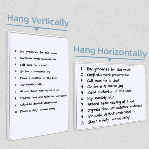 White Board Dry Erase Board 11.8 x 8.3 Inches - Small Stand-Up or Hangable Desktop Dry Erase Whiteboard with 2 Markers