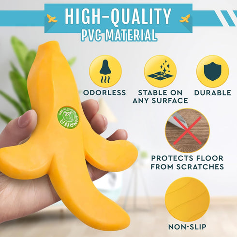 Cute Banana Door Stopper, Decorative Non-Slip Door Stoppers for Home, Office, or Hotel, 7.48" x 5.9" x 1.26"