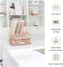 BLU MONACO Workspace Rose Gold Desk Organizer with File Sorters and Drawer for Office Supplies