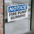 (2 Pack) Fire Pump Running OSHA Notice Sign, 7 Inch X 5 Inch Vinyl Label Decal Sticker for Workplace and Construction