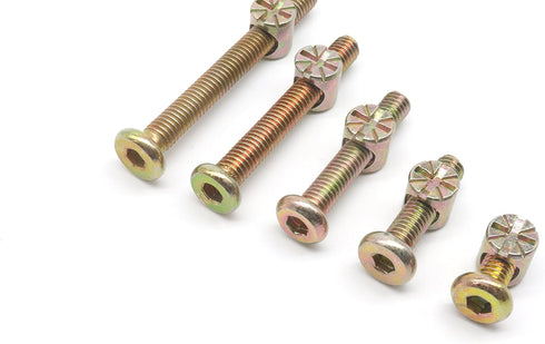 cSeao M6 M6 15mm/ 25mm/ 35mm/ 45mm/ 55mm 100pcs Baby Bed Screws Bolts Kit, Hex Drive Socket Cap Bolts Barrel Nuts