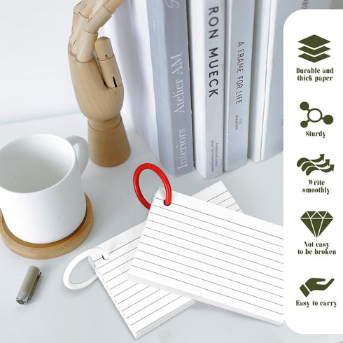 600 3 5 Inches PCS White Index Cards Ruled, x Flash Cards with Ring, Note Cards Study Cards for School Learning
