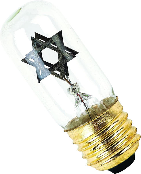 Zion Judaica Jewish Memorial Lamp with Star of David Bulb, Yizkor or Yahrtzeit Electric Powered, Silver