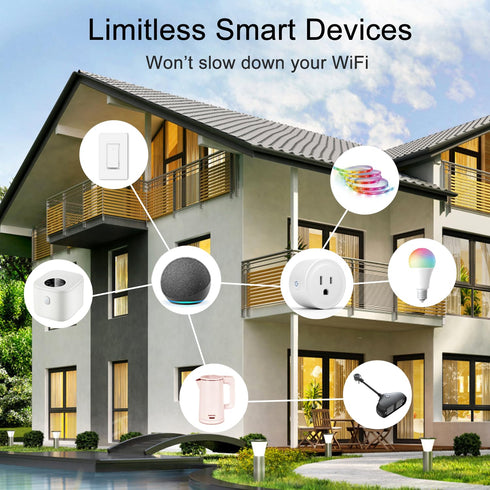 Smart Plug, Works with Alexa Only, Voice Control, Remote Control, Timer & Schedule (4 Pack)