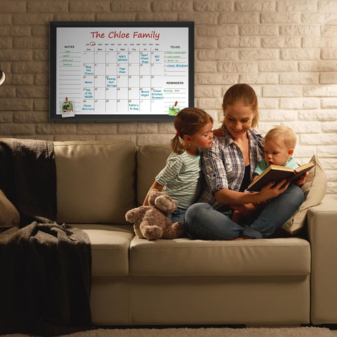 TORASO 18" × 24" Magnetic Dry Erase Calendar Board, Monthly and Weekly Family Planner