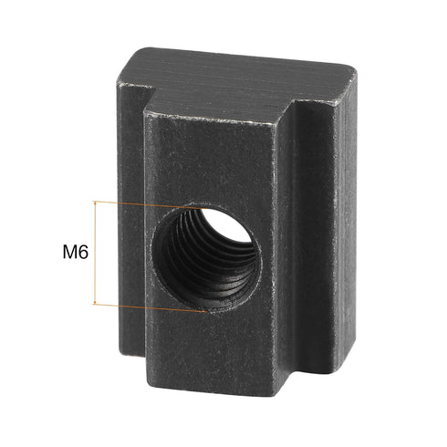 uxcell M6 8.8 10Pcs Thread T Slot Nuts, Alloy Steel Black Oxide Finish Grade Tapped Through Slot T-Nuts Furniture