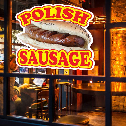 Fastasticdeals X37 10 Food Truck Decals Polish Sausage Concession Restaurant Die-Cut Vinyl Sticker & Sign in on Longest