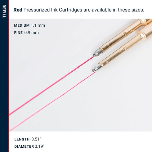 Fisher Space Pen Medium Point Pressurized Cartridge Refill, Red Ink, 1 Pack
