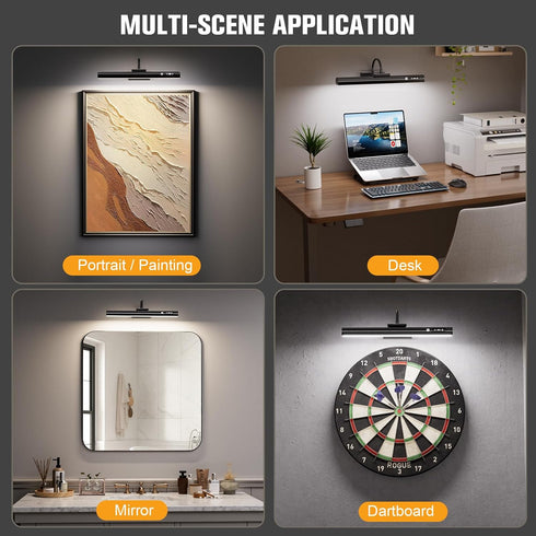 15.7'' 9000mAh Picture Lights for Wall with Motion Sensor, Rechargeable Battery Operated Poster Lights for Paintings