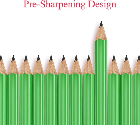 Outus 72 Pcs Golf Pencils Half Pencils with Eraser for Baby Shower, Mini Pencils for Kids, Green