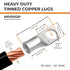 SELTERM 15pcs 1/0 AWG 1/2" Stud UL Marine Grade Battery Terminal Connectors - Tinned Copper Cable Lugs