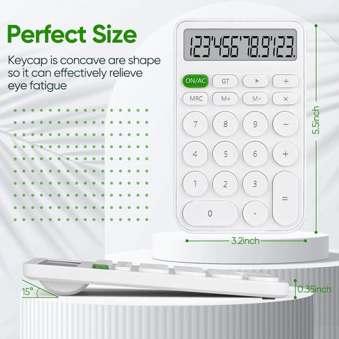 Standard Function Basic Calculator, 12 Digit Large LCD Display, Antiskid Bottom for Office, Home, School, Automatic