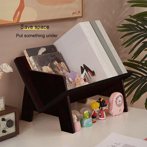 Fox Claw 13.6") Wood Bookcase in Living Room/Home/Office, Desktop Book Shelf Organizer Bookshelves Storage Rack
