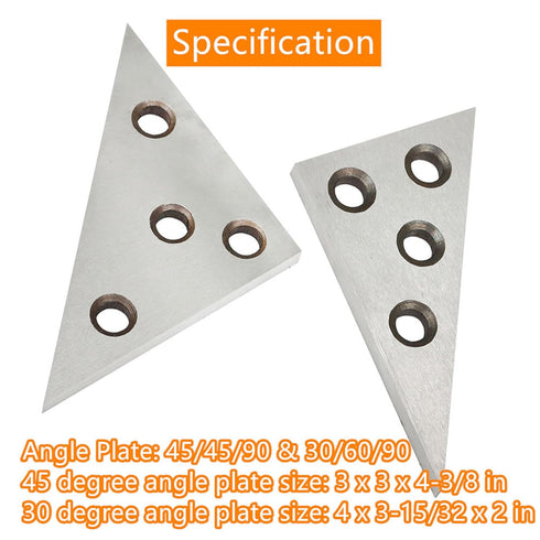 Solid Angle Plate Set, 2 Pcs Triangle Angle Block for Precision Machinist Measurement