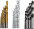 Set, Box,16 Titanium and Nickel Plated Twist Drill Bit Fast Cutting, Versatile,Durable, for Metal, Masonry