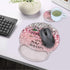 Ergonomic Mouse Pad Wrist Support Set, Pink Glitter Inspirational Quote Wrist Rest Pad with Coasters for Home Office