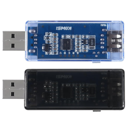 2pcs 8 in 1 USB Tester 10V 3A Voltage Current Tester Voltmeter Capacity Current Meter Digital Multimeter Current Tester Voltage Detector(Black+Blue)