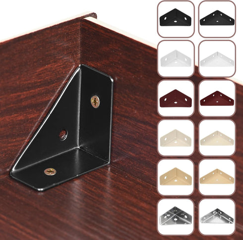 20Pcs 38mm 38mm, uxcell Angle Corner Brackets x Cold Rolled Steel Braces Joining Support with Screws for Desk Bed Edge