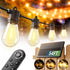 54FT(48+6) Dimmable Bulbs 20+Hrs addlon Solar String Lights Outdoor Waterproof with USB Charging & Remote Control