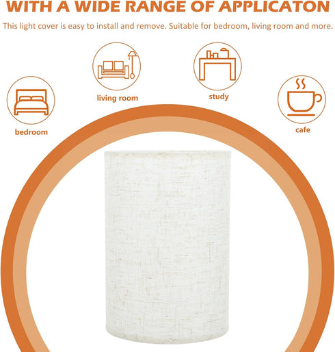 Bulb Hemoton Linen Lampshade Replacement Lampshades Cylindrical Fabric Drum Lamp Covers Lamps Shades Round Trays Home