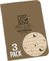 Rite in the Rain Weatherproof Mini-Stapled Notebook - 3 1/4" x 4 5/8", Tan Cover, Universal Pattern, 3 Pack (No.