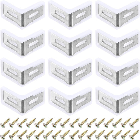uxcell 12 Pcs 90 Degree Plastic Corner Braces, 28x17.5x28mm Shelf Right Angle