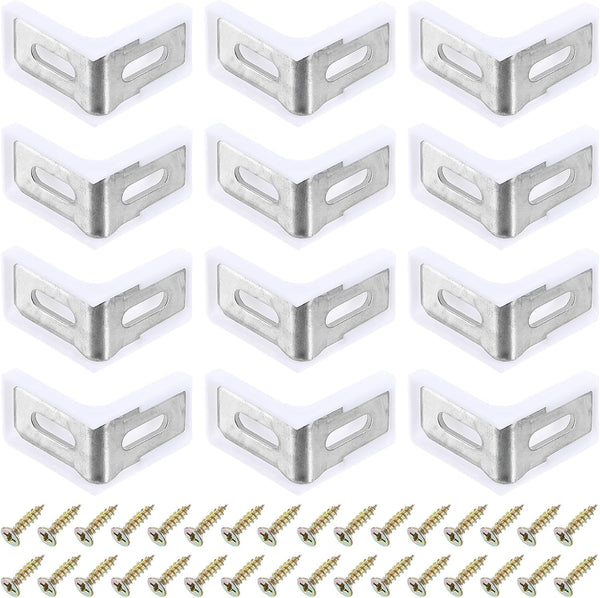 uxcell 12 Pcs 90 Degree Plastic Corner Braces, 28x17.5x28mm Shelf Right Angle