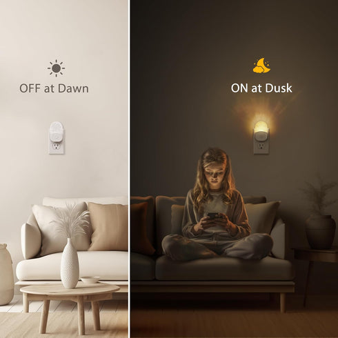 2 Pack, Night Lights Plug Into Wall, Color Changing Night Light for Kids, RGB Night Lights Plug into Wall Soft White