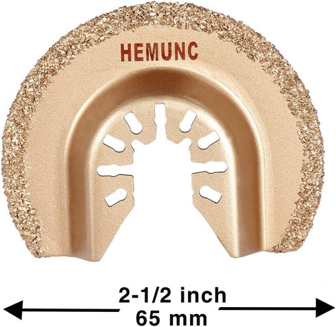 HEMUNC Oscillating Tool Blades, 5pcs Universal Semicircle Carbide Multitool Saw Blades Accessories Kit