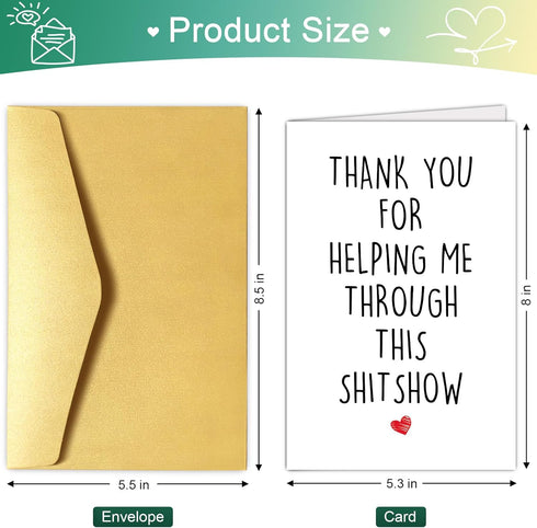 Chenive Funny Thank You Card for Him Her, Appreciation Card for Friends Bestie Coworker Boss Family Sister Brother
