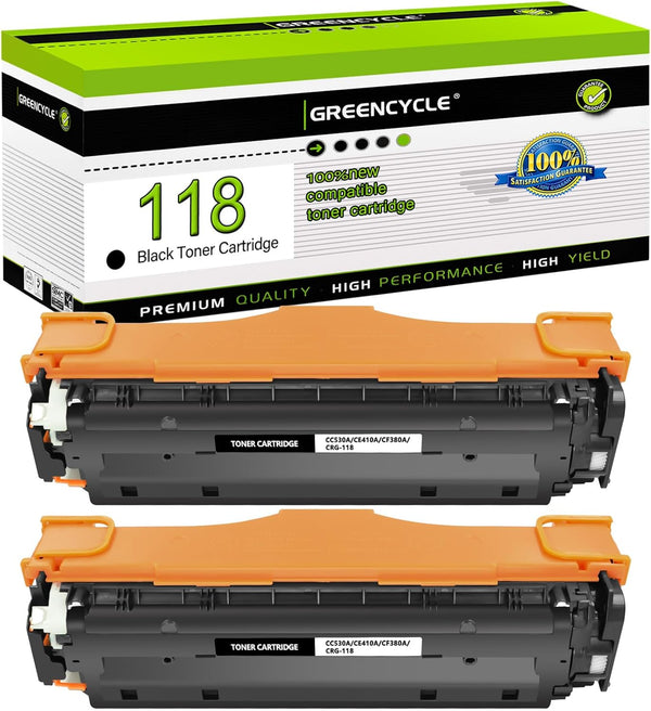 greencycle 2 Pack CRG118 Black Compatible Toner Cartridge for Canon 118 for MF8580Cdw MF8380Cdw