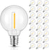 Mlambert G40 LED Replacement Light Bulbs for String Lights, Dimmable E12 Base, 1W Equal to 5W, Warm White 2700K, 25 Pack