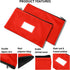 Money Bank Deposit Bag with Zipper, 11x6 inch, Red, Durable Leatherette Wallet Pouch with Framed ID Window