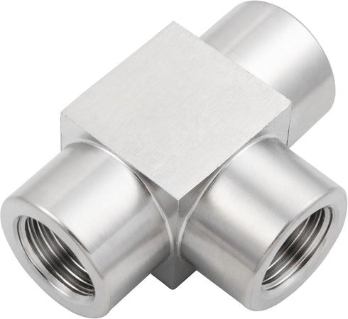 Metalwork 316 Stainless Steel Pipe Fitting Tee, 3/8" NPT Female x 3/8" NPT Female x 3/8" NPT Female, 1 Pc