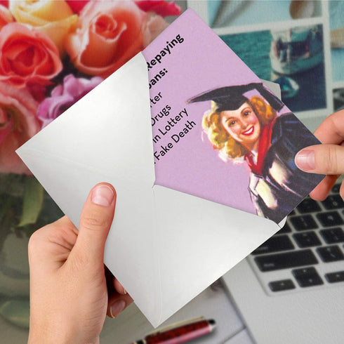 NobleWorks - Funny Retro Graduation Card - Congratulations Notecard for Graduate, School, College Grad Humor