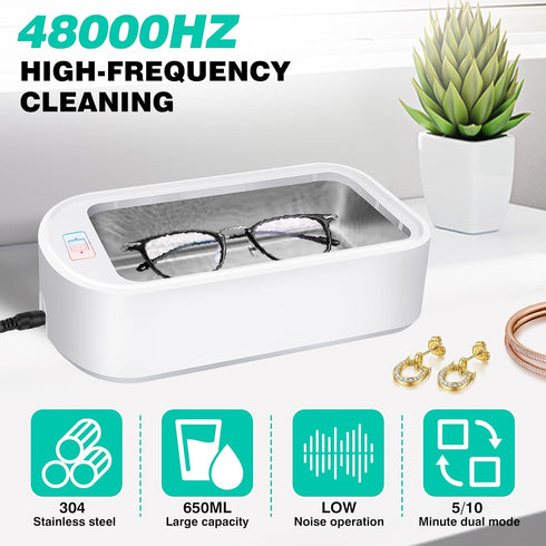 Jupitor 48000Hz, Ultrasonic Cleaner, Jewellery Cleaner Professional Ultrasonic Jewellery Cleaner for Cleaning Jewellery