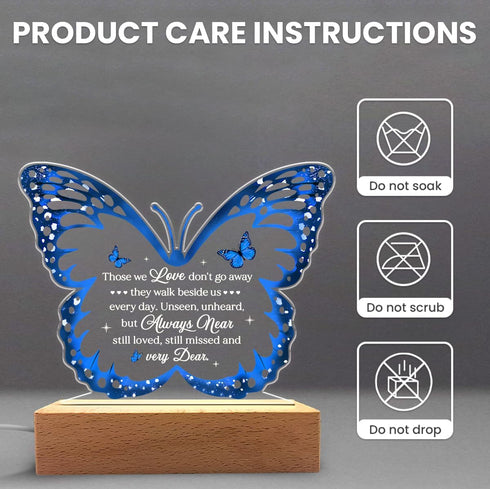 SANDJEST Memorial Butterfly Night Light - Sympathy Gifts for Loss of Loved One - Those We Love Don't Go Away Acrylic