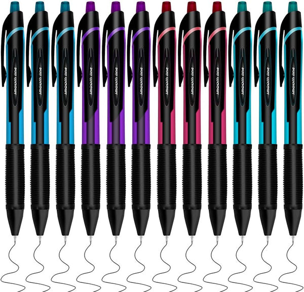 MyLifeUNIT Gel Pens, Black Fine Point Gel Pen for Super Smooth Writing, 0.5mm Retractable Pens with Quick-Drying Ink,